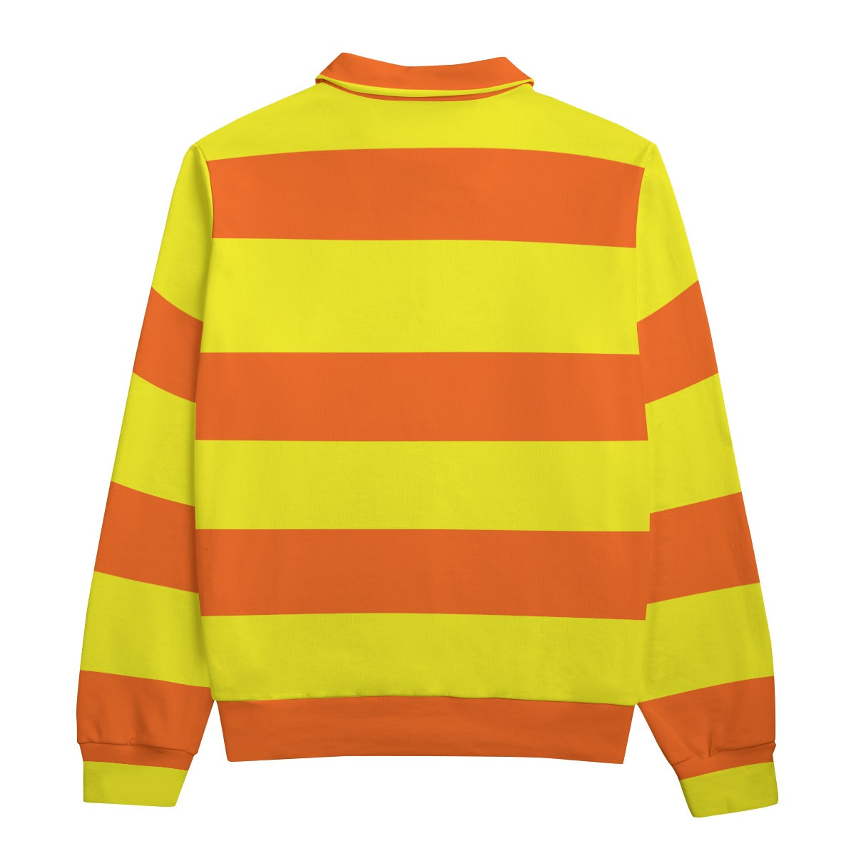 Orange & Yellow Striped Heavyweight Zip-Up Polo | 310GSM Cotton