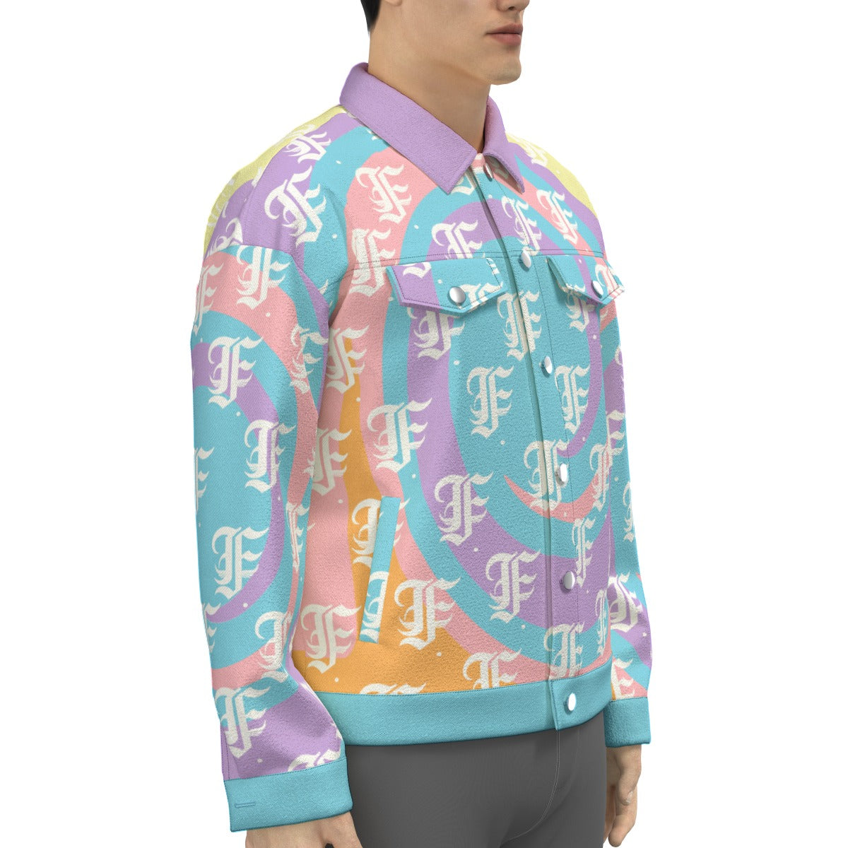 FFPastelSwirl Trucker Jacket | 245GSM Cotton