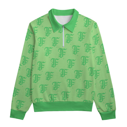 FFMintGreen Heavyweight Zip-Up Polo  | 310GSM Cotton