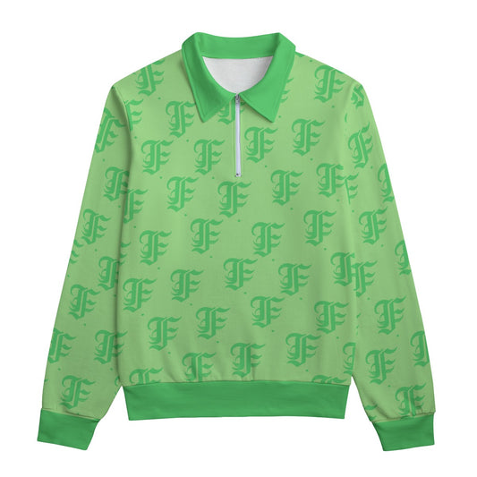 FFMintGreen Heavyweight Zip-Up Polo  | 310GSM Cotton