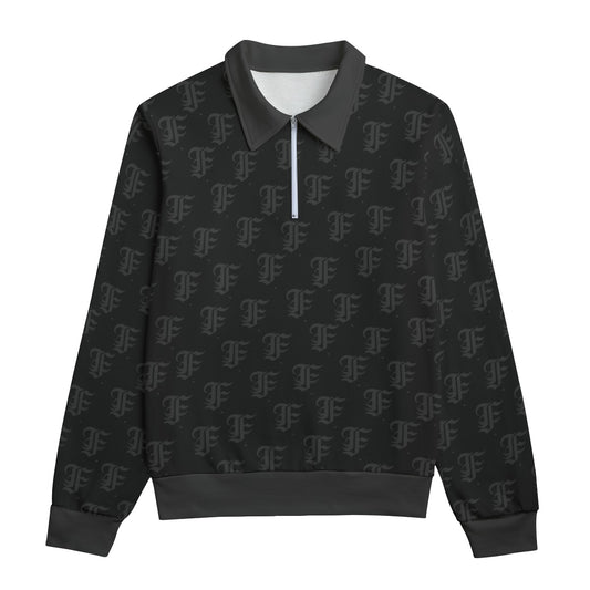 FFBlack Heavyweight Zip-Up Polo  | 310GSM Cotton
