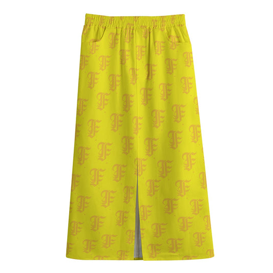 FFYellow Mid-slit Skirt | 245GSM Cotton