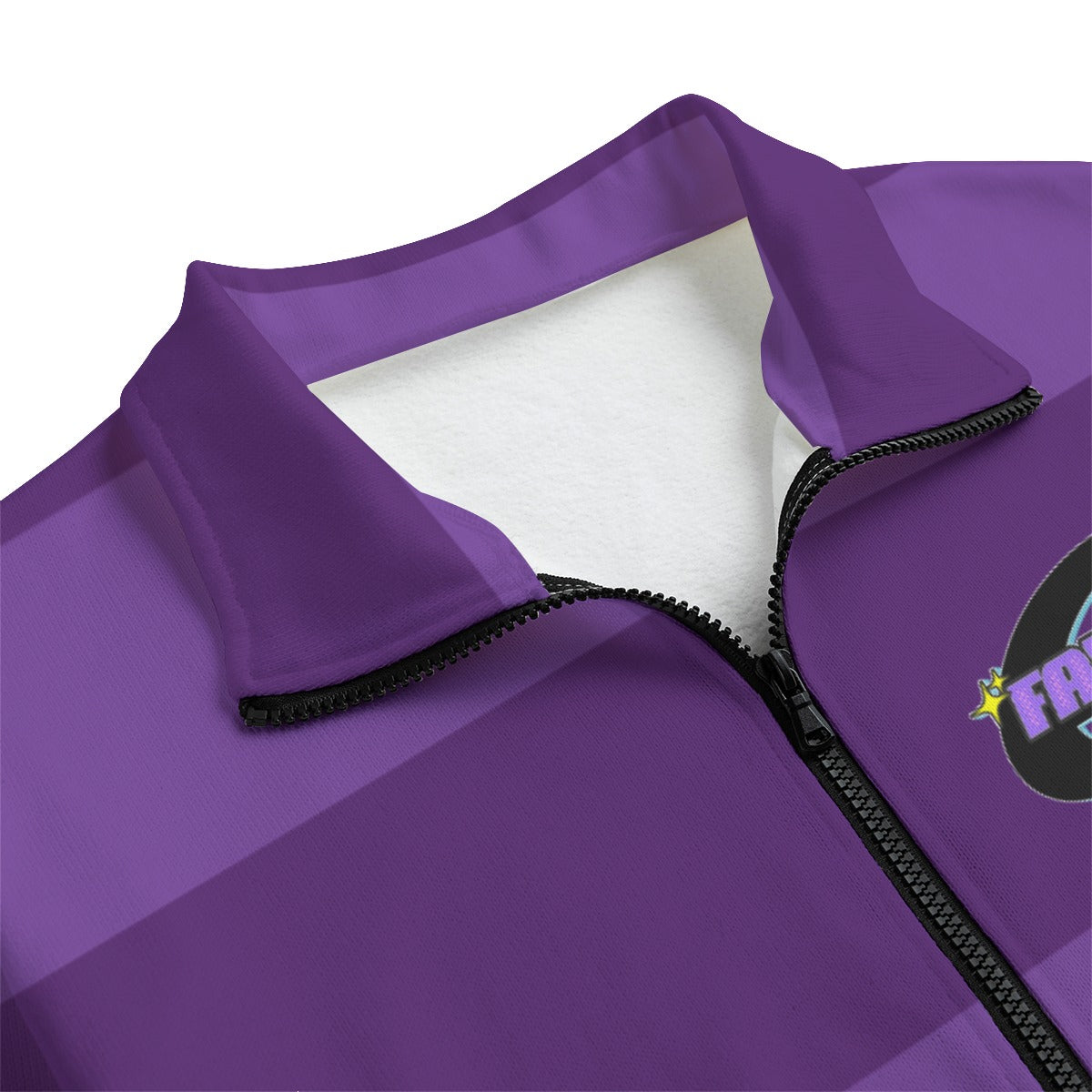 Grape Striped | Knitted Fleece Zip-up