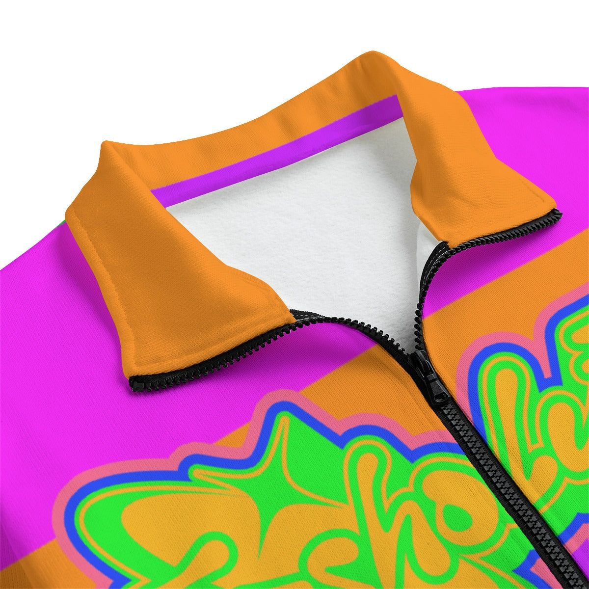 Neon Striped | Knitted Fleece Zip-up