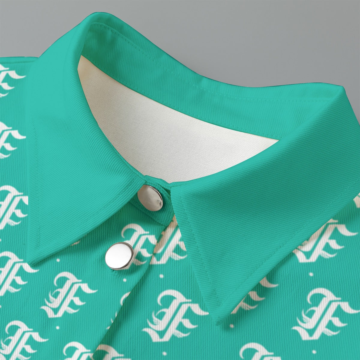 FFTurquoise [Cropped Button-Up Jacket] | 245GSM Cotton