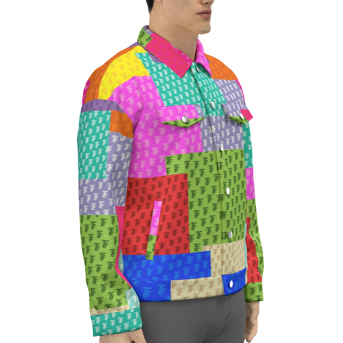 Pastel Patchwork Trucker Jacket | 245GSM Cotton