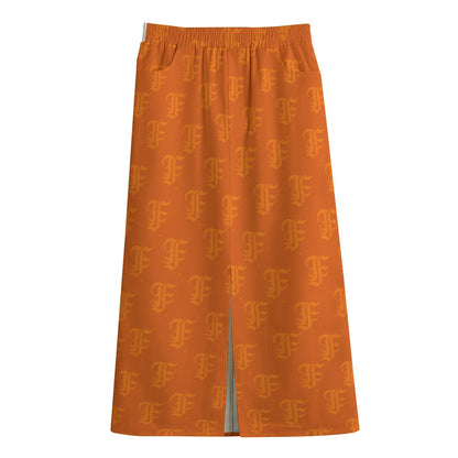 FFOrange Mid-slit Skirt | 245GSM Cotton