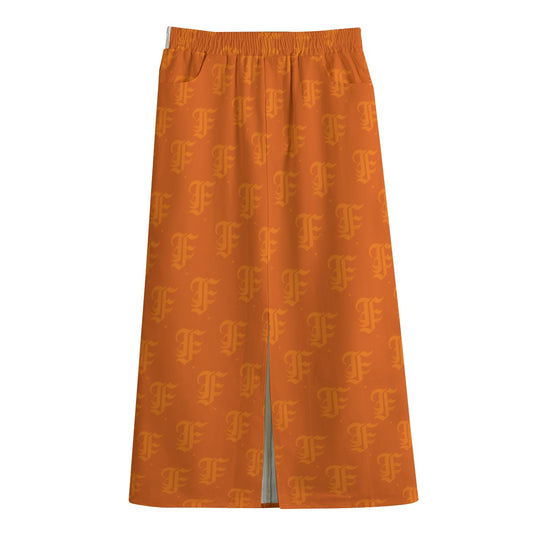 FFOrange Mid-slit Skirt | 245GSM Cotton