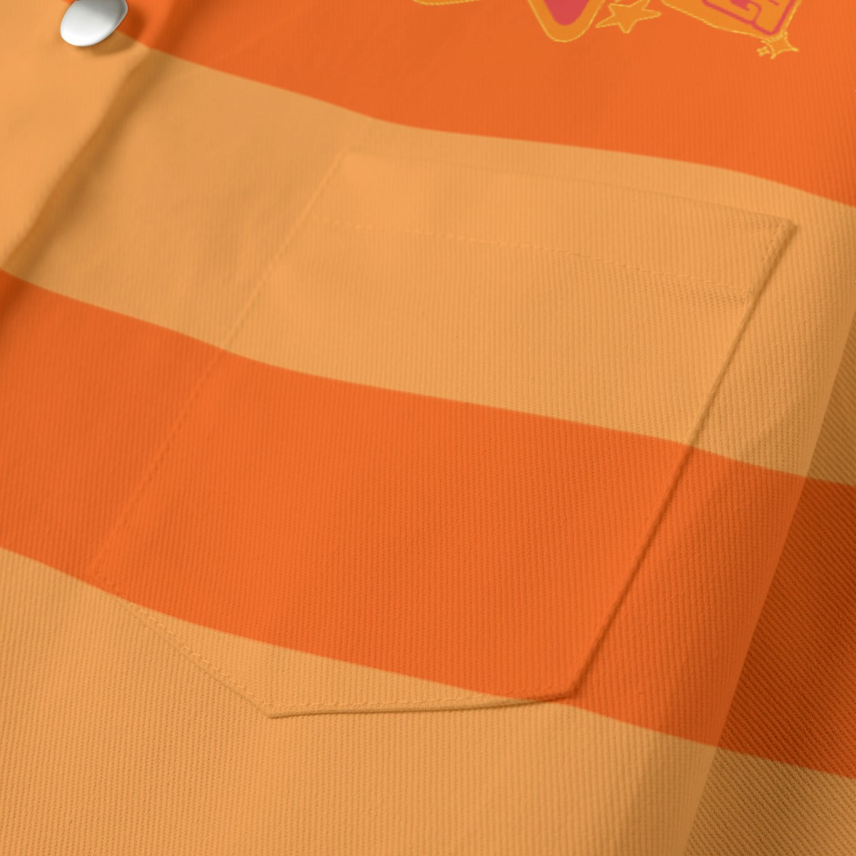 Orange Striped [Cropped Button-Up Jacket] | 245GSM Cotton