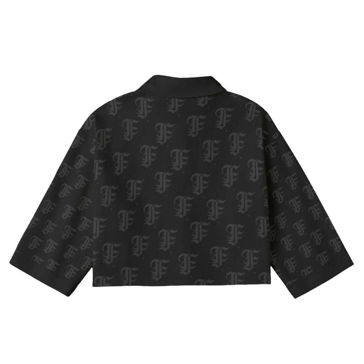 FFBlack [Cropped Button-Up Jacket] | 245GSM Cotton
