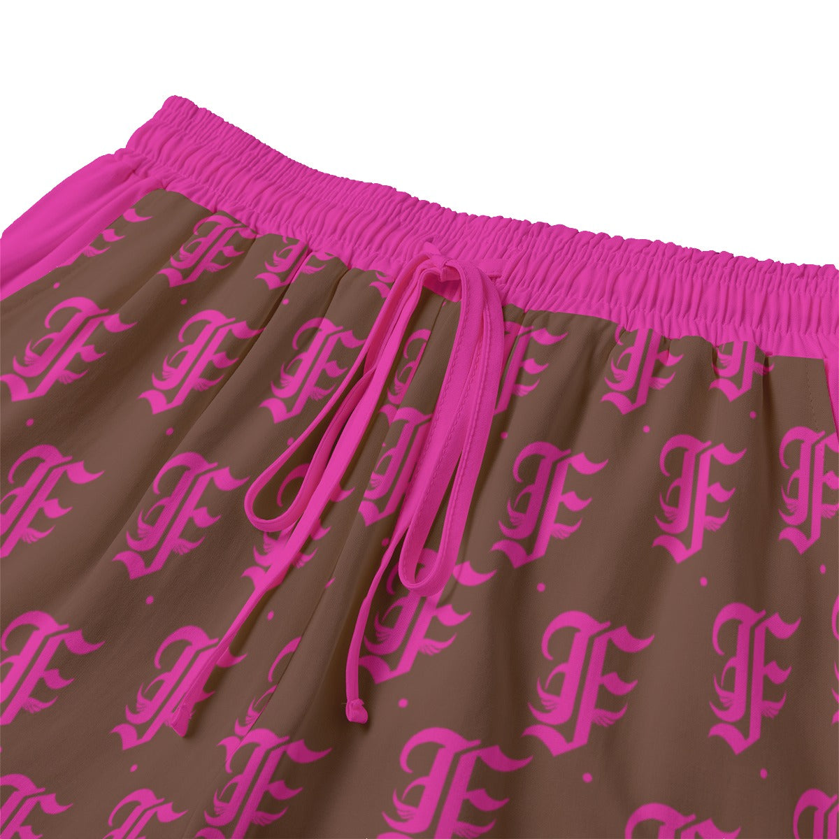 FFPink&Brown | Shorts With Drawstring  (Rayon)