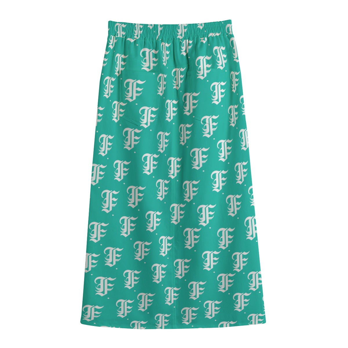 FFTurquoise Mid-slit Skirt | 245GSM Cotton