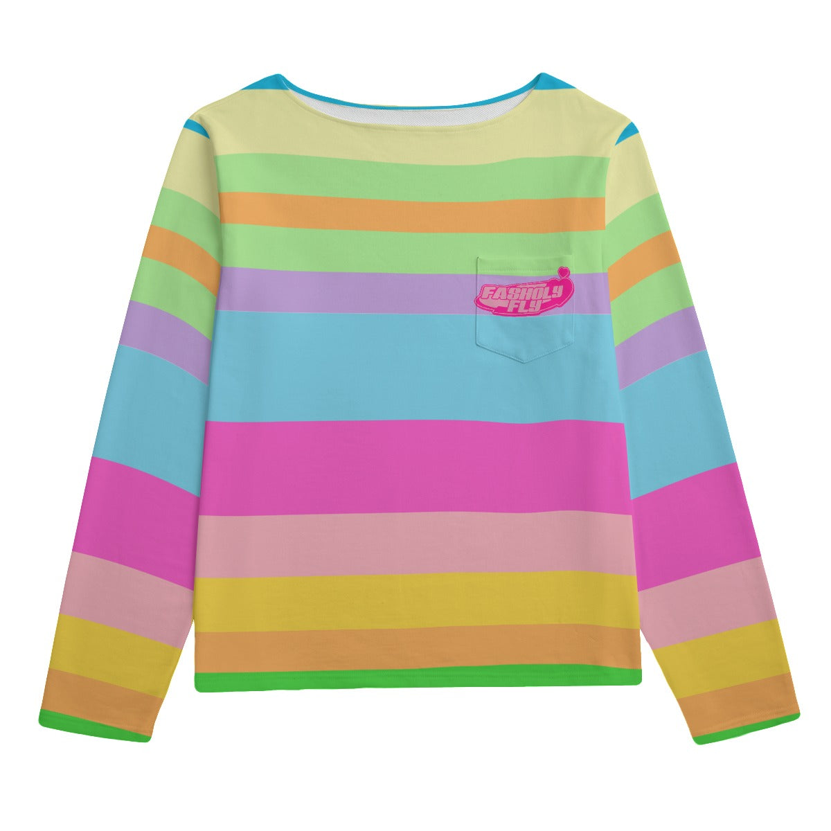 Pastel Striped Boat Neck Sweatshirt | 310GSM Cotton