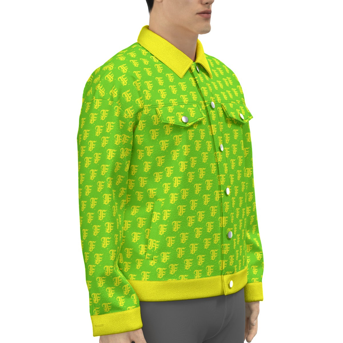 FFGreenYellow Trucker Jacket | 245GSM Cotton