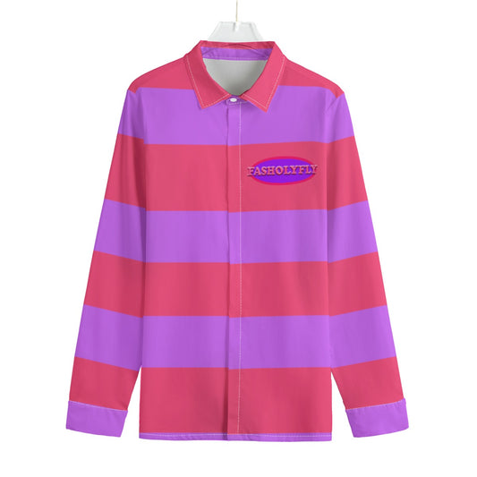 Purple&Pink Striped Button-Up |115GSM Cotton poplin