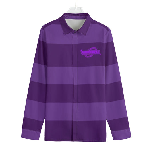 Grape Striped Button-Up |115GSM Cotton poplin