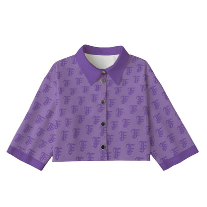 FFPurple [Cropped Button-Up Jacket] | 245GSM Cotton