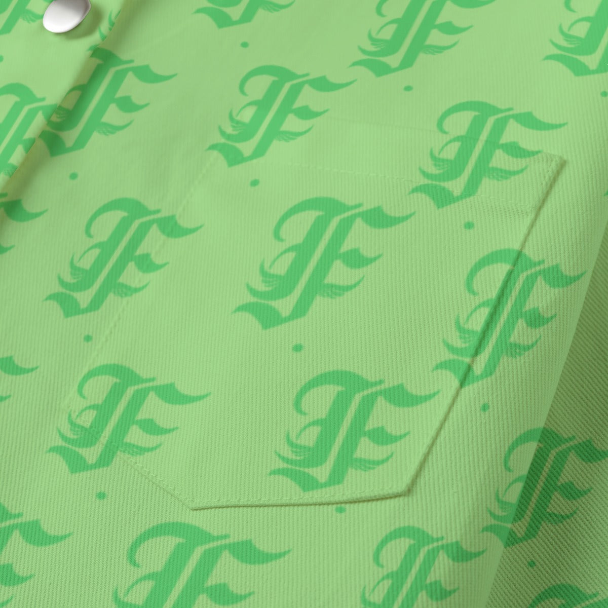 FFMintGreen [Cropped Button-Up Jacket] | 245GSM Cotton