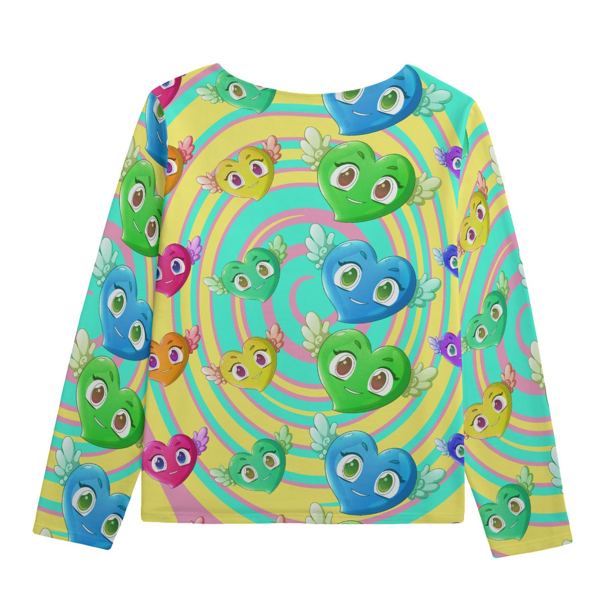 FFPastel Hearts Boat Neck Sweatshirt | 310GSM Cotton