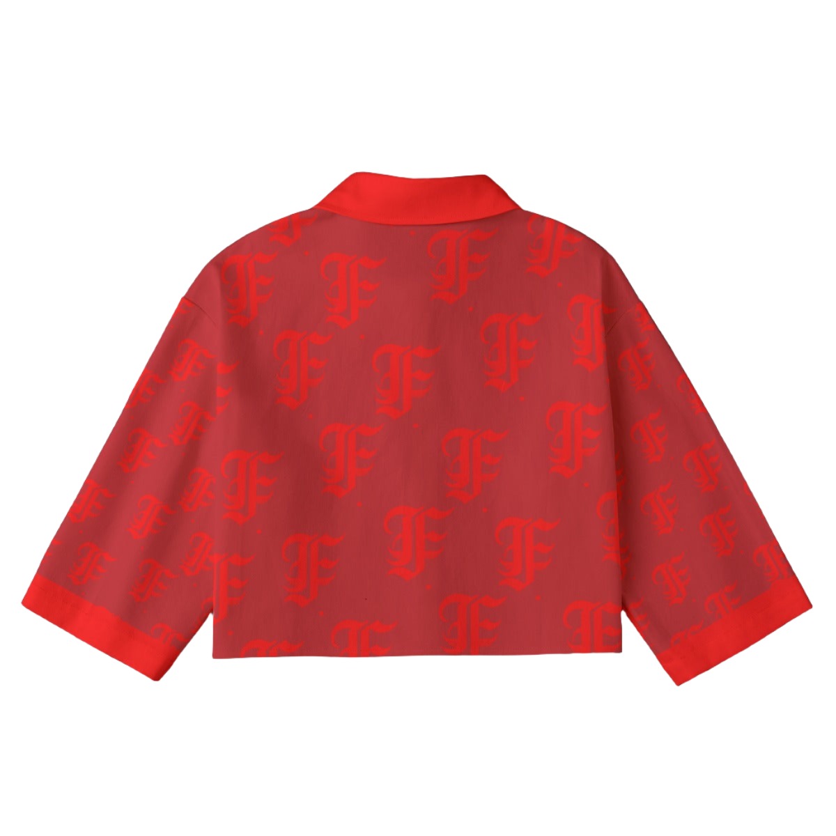 FFDarkCherry [Cropped Button-Up Jacket] | 245GSM Cotton