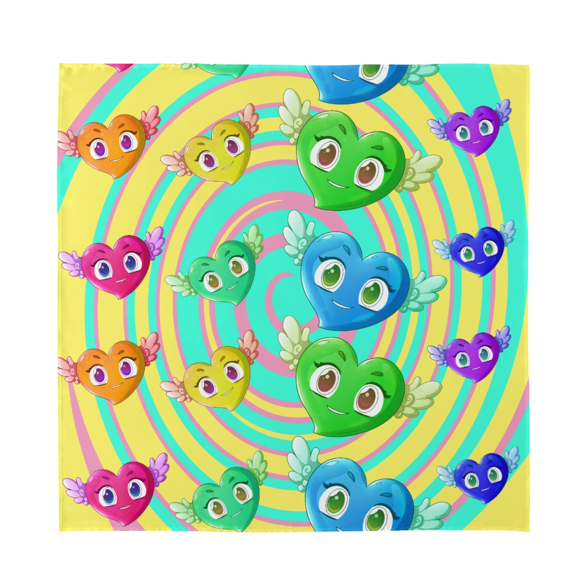 FFPastelHearts Swirl | Silk Scarf