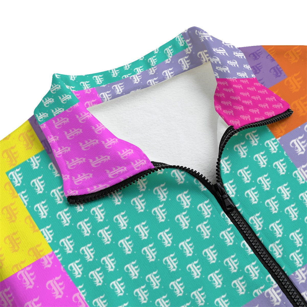 Pastel Patchwork | Knitted Fleece Zip-up