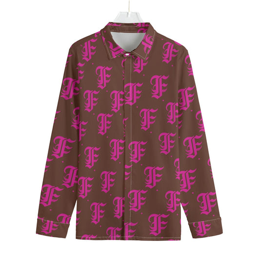 FFBrown&Pink Button-Up |115GSM Cotton poplin
