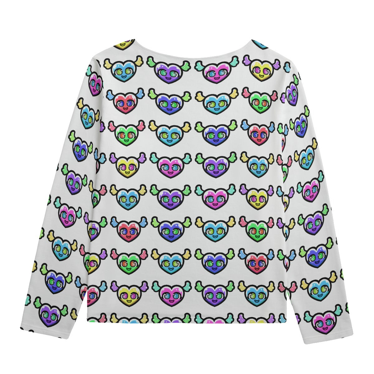 Y2K Hearts Boat Neck Sweatshirt | 310GSM Cotton