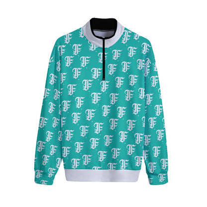 FFTurquoise | Quarter Zip Sweater