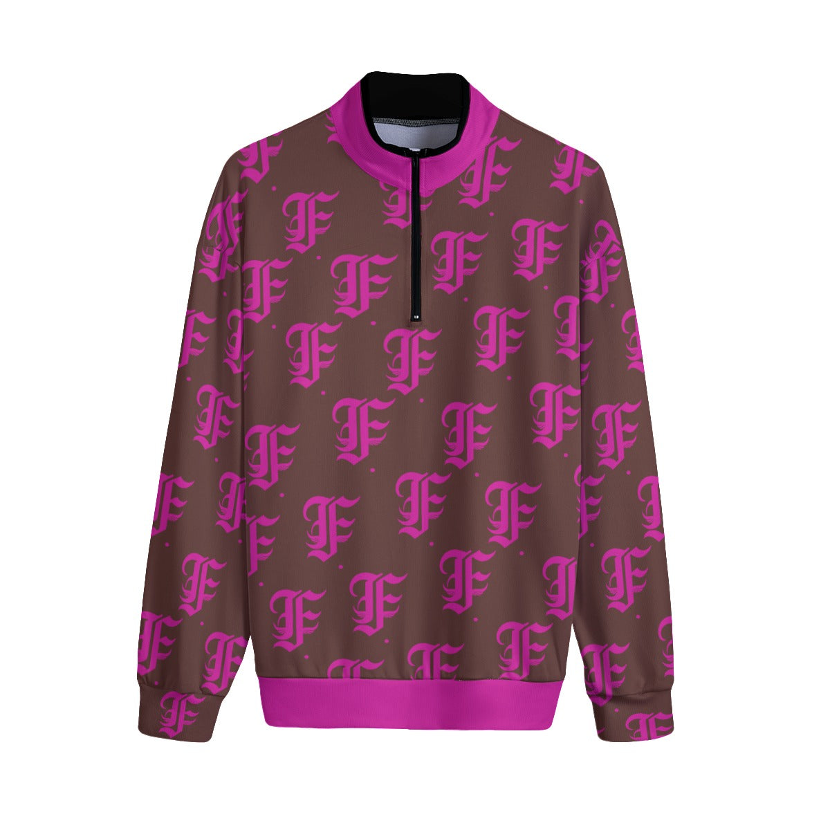 FFBrown&Pink | Quarter Zip Sweater