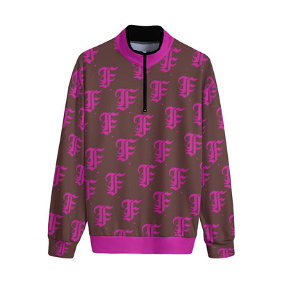FFBrown&Pink | Quarter Zip Sweater
