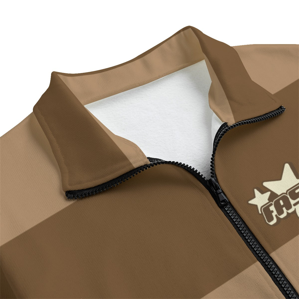 Coffee Striped | Knitted Fleece Zip-up