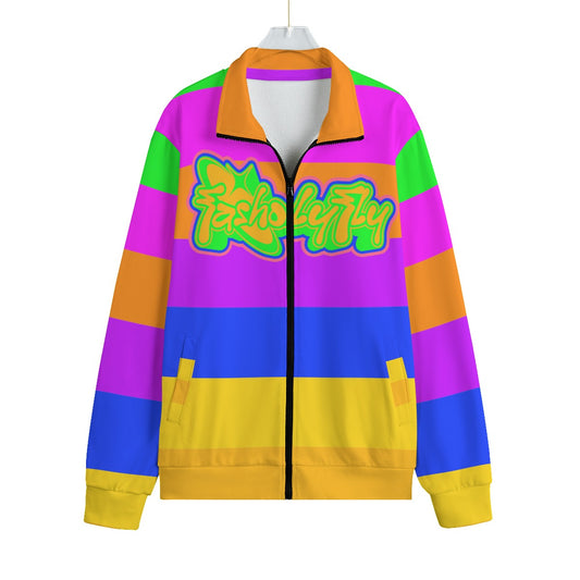 Neon Striped | Knitted Fleece Zip-up