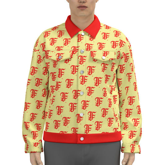 FFCremeRed Trucker Jacket | 245GSM Cotton