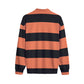Orange&Black Striped | Quarter Zip Sweater