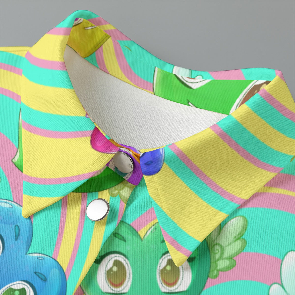 FFPastel Hearts [Cropped Button-Up Jacket] | 245GSM Cotton