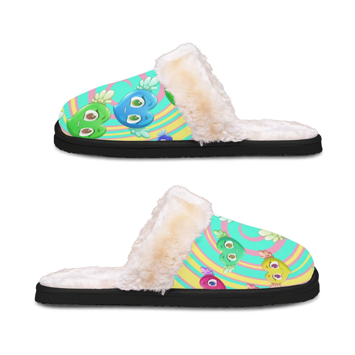FFPastelHearts Swirl | Plush Slippers