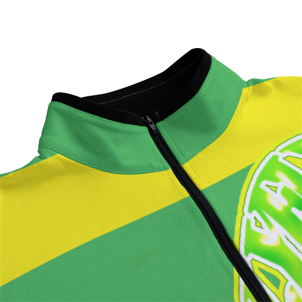 Green & Yellow Striped | Quarter Zip Sweater