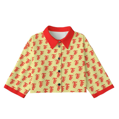 FFCremeRed [Cropped Button-Up Jacket] | 245GSM Cotton