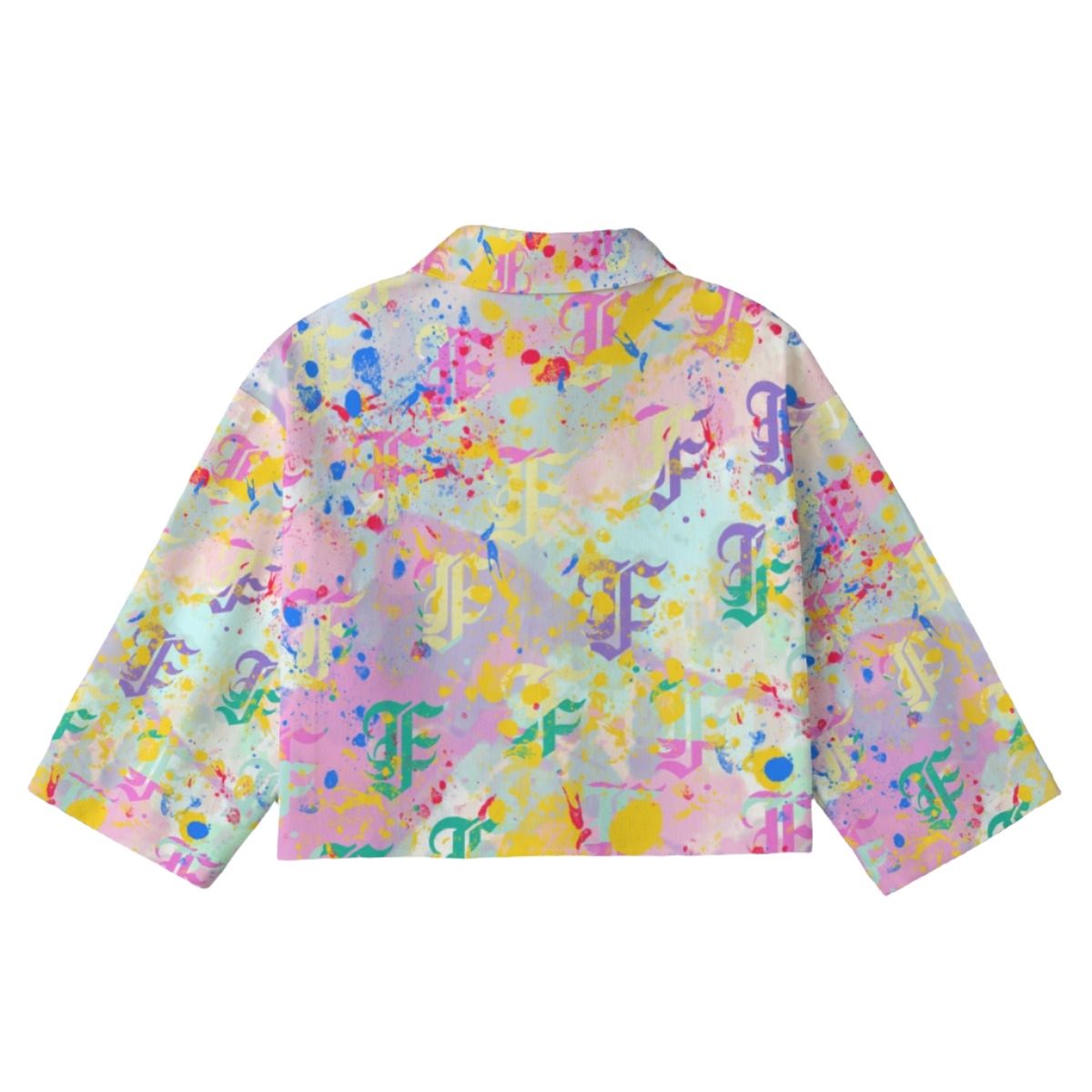 FFPastelSplatta [Cropped Button-Up Jacket] | 245GSM Cotton