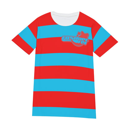 Red & Blue Striped Tee | 190GSM Cotton