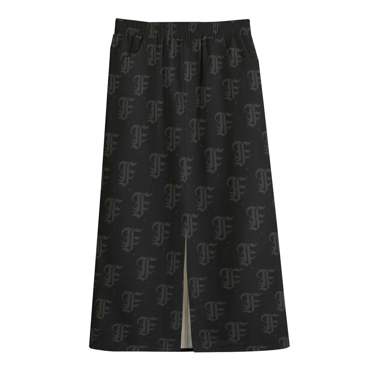 FFBlack Mid-slit Skirt | 245GSM Cotton