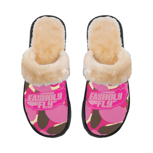 FFBrown&Pink Camo | Plush Slippers
