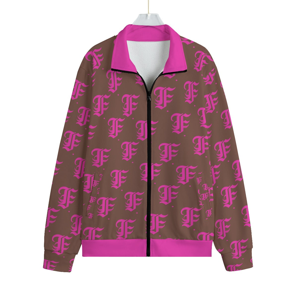 FFBrown&Pink | Knitted Fleece Zip-up