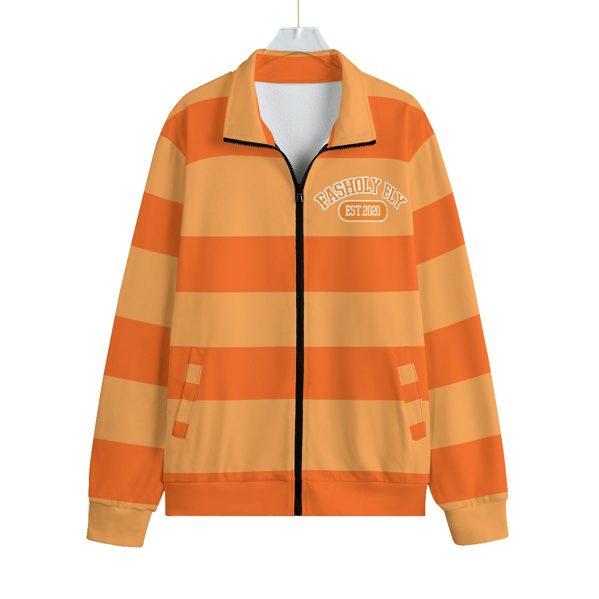 Creamsicle Striped | Knitted Fleece Zip-up