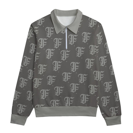 FFGrey Heavyweight Zip-Up Polo  | 310GSM Cotton