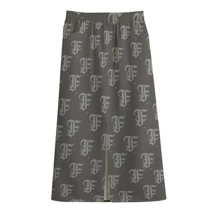 FFGrey Mid-slit Skirt | 245GSM Cotton