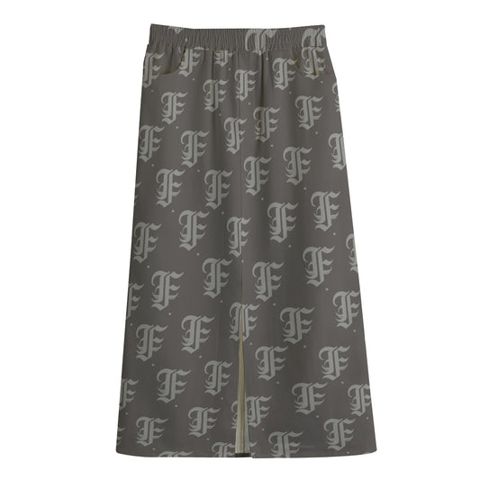 FFGrey Mid-slit Skirt | 245GSM Cotton