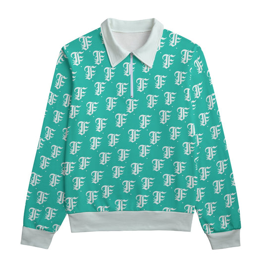 FFTurquoise Heavyweight Zip-Up Polo  | 310GSM Cotton
