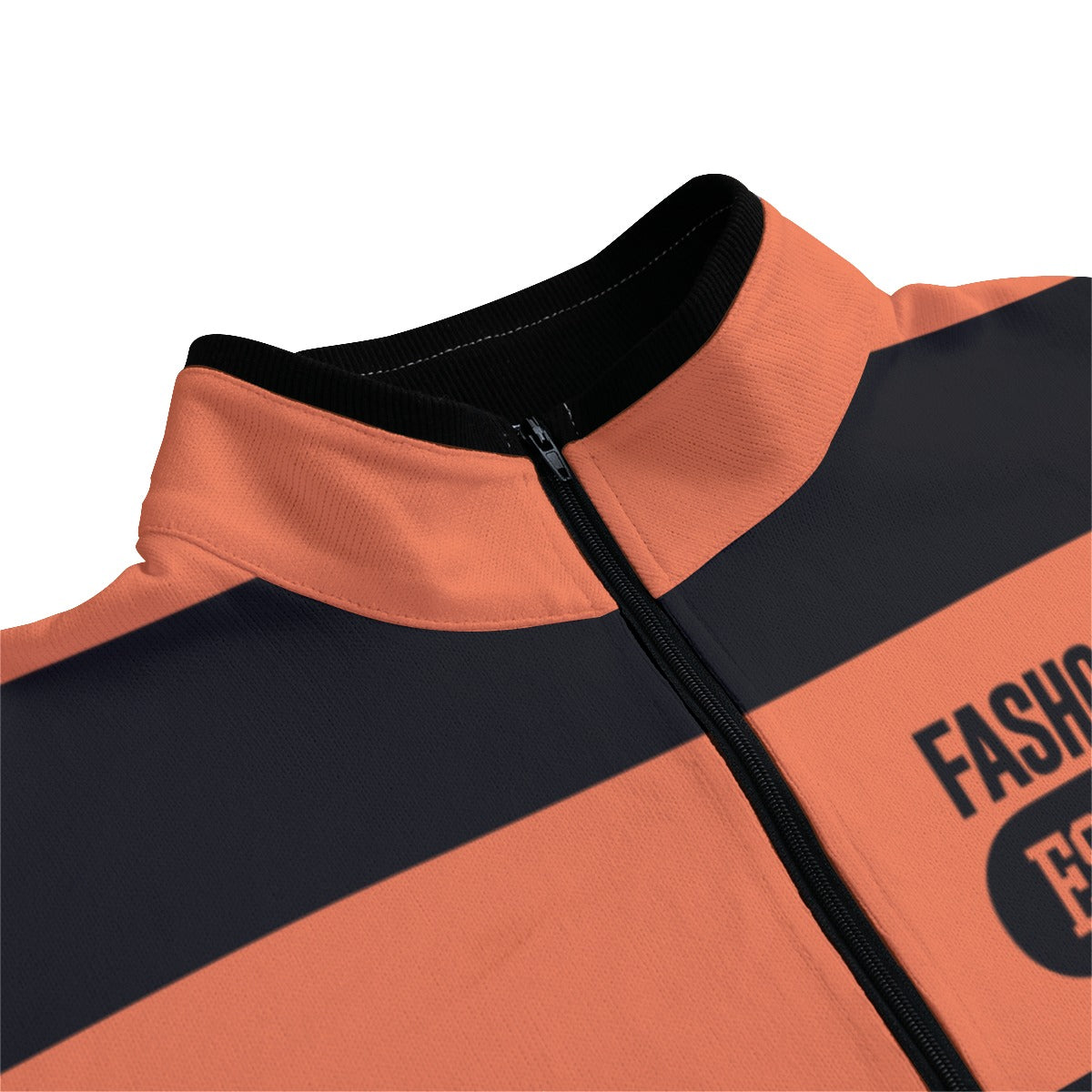 Orange&Black Striped | Quarter Zip Sweater